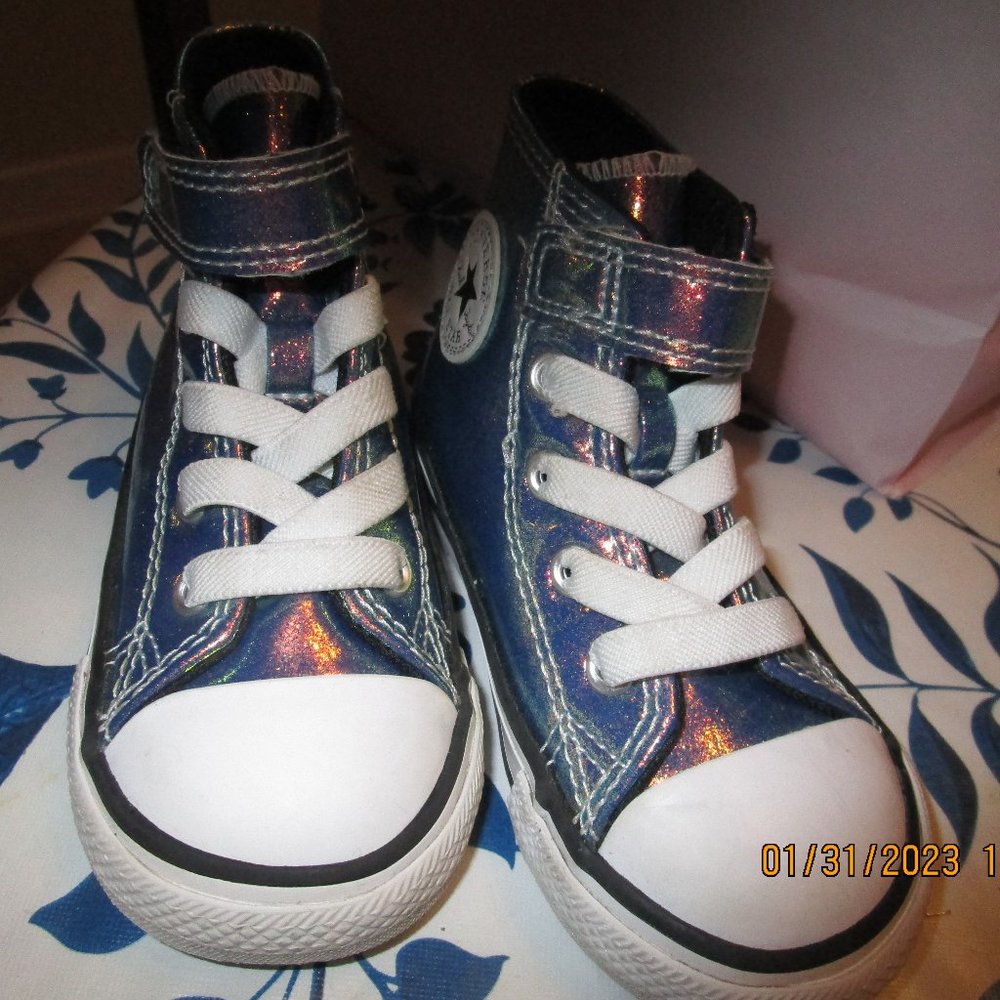 CONVERSE CHUCK TAYLOR ALL STAR IRIDESCENT HIGH-TOP SNEAKER - TODDLER US 6